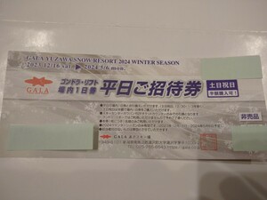 ガーラ湯沢　平日ご招待券　土日は、半額。観光営業のリフト、ゴンドラに乗れます。送料84円から。5月6日.ゴールデンウィーク.新潟県湯沢町