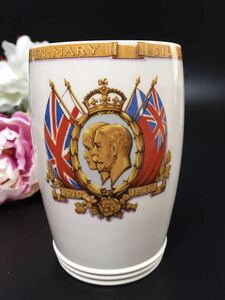 英国アンティーク ◆ 英国王室 ロイヤルファミリー◆1935年 コープランドスポード ジョージ5世 クイーンメアリー シルバージュビリーカップ