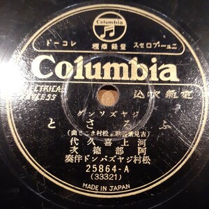 CC2) 河上喜久代・阿部徳次『ふるさと／春の行進曲』 10インチ SP盤