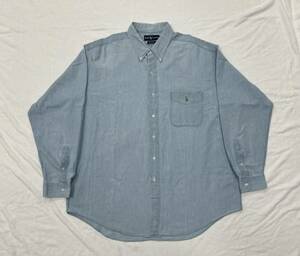 美品90s ビンテージPolo Ralph Lauren ポロ ラルフローレンBIG SHIRTビッグ シャツXLボタンダウン 長袖 シャンブレーBeamsビームスchino