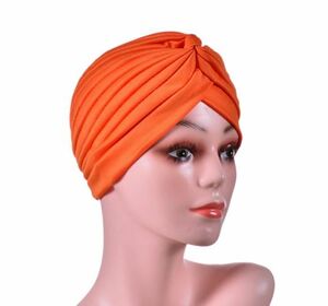 [ターバン インド人オレンジ色ラメ無]ブルカ印度ヒンズー教 イスラム教シーク教徒キャップ帽子ハット民族衣装アラブ人ヒジャブ変装へジャブ