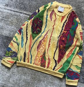 超レア 圧倒的な存在感 芸術 人物柄 風景画 ★ COOGI AUSTRALIA ★ クージー オーストラリア 3D 立体 ド派手 コットン ニット セーター SS