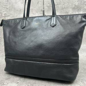 大容量/美品●BALLY バリー メンズ トートバッグ ビジネスバッグ ショルダー ブリーフケース ブラック 黒 オールレザー 本革 肩掛け可 書類