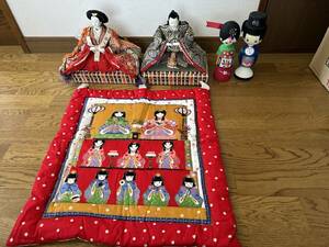 ◆雛人形＆壁掛け布インテリア＆木製韓国人形セット
