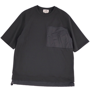 美品 エルメス HERMES Tシャツ カットソー ショートスリーブ 半袖 レイヤード イタリア製 トップス メンズ S グリーン cf05oe-rm05r06829
