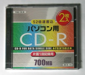 ☆2枚入　52倍速書込　パソコン用　ＣＤ-Ｒ　片面１回記録用 700MB 未開封品