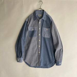 【美品】Engineered Garments WORKADAY エンジニアードガーメンツワーカーデイ アメリカ製 シャンブレーシャツ ブルー系 size S sk 