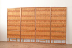 R-048231　和製アンティーク　竹の節がアクセントになった風流な御簾戸4枚セット(簾戸、簀戸、葭戸、夏障子、すど)(R-048231)
