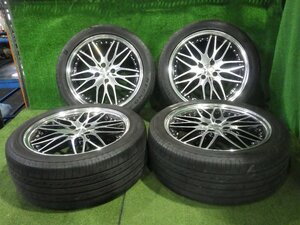 ◆LEONHARDIRITT レオンハルト アルミホイール タイヤ 17インチ 4本セット 7.0J +43 PCD100 4穴 225/45R17 BS 21年 中古 C52