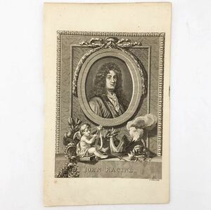 【銅版画】 ジャン・ラシーヌの肖像　Joseph Collyer　1770年代　イギリス　The Copper Plate Magazine　アンティーク　博物画　フランス人