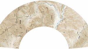 地図扇子① 夏山 北アルプス 穂高岳 国土地理院発行 5万分の1地形図 廃図 原紙使用 数量限定 未開封新品 北穂 奥穂 前穂 西穂 ジャンダルム