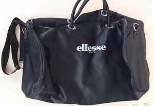 エレッセ ellesse ITALY ラウンド ボストン バッグ ショルダー 付き 鞄 カバン bag ロゴ 黒 ブラック レトロ