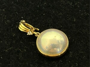 A3 TASAKI 田崎真珠 K18 ネックレストップ ゴールド 真珠 パール 天然ダイヤモンド 0.01ct 約2.5g ブランドアクセサリー 幅約2㎝ 現状品