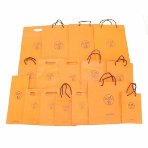 ■エルメス■まとめ 16枚 セット■紙袋 ショッパー ショップバッグ オレンジ 保存袋 手提げ 袋 バッグ メンズ レディース EFM 0320-F12