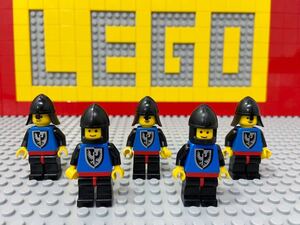 ☆ブラックファルコン☆ レゴ ミニフィグ 5体セット ブラックナイト 兵士 騎士 ( LEGO 人形 お城シリーズ クルセイダー　B22606