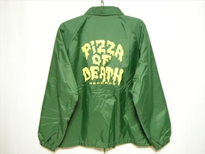 【LPZZ】美中古品★PIZZA OF DEATH ピザオブデス コーチジャケット Mサイズ グリーン ピザロゴイエロー / Hi-STANDARD KEN YOKOYAMA