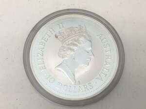 ◆ エリザベス II世 1992年 オーストラリア 10オンス 10ドル 銀貨 カワセミ ケース付き 中古【UW040683】