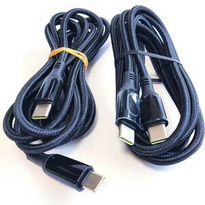 「一円スタート」USB-C 充電ケーブル 約2m 2本セット 「1円」AKI01_2508