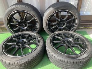 即納 ほぼ新品 Gスピード P-07 17インチ 4H100 6.5J+45 深溝 215/45R17 PIRELLI P8アクア ヤリス スイフト マツダ2 フィットプリウス