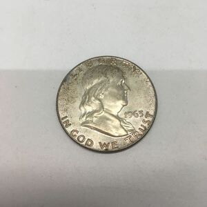 1963年 アメリカ リバティコイン LIBERTY ハーフダラー50セントフランクリン 硬貨 記念コイン 