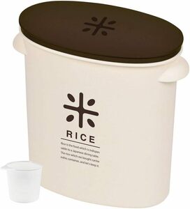 パール金属 日本製 米びつ 5kg ブラウン 計量カップ付 お米 袋のまま ストック RICE HB-2168