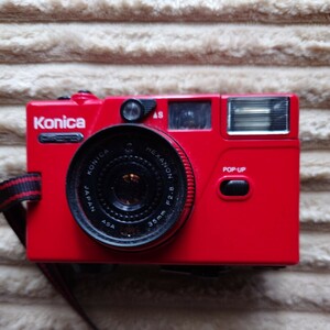 コニカ Konica　コンパクトフィルムカメラ　C35 EF3　動作不明　ジャンク レッド
