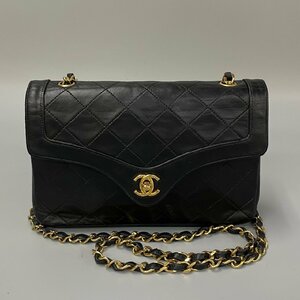 1円 美品 シール有 1番台 CHANEL シャネル マトラッセ ココマーク ラムスキン レザー 本革 ミニ ショルダーバッグ ブラック 26385