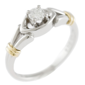 クリスチャンディオール リング 指輪 7.5号 Pt900プラチナ ダイヤモンド レディース Christian Dior 中古 美品