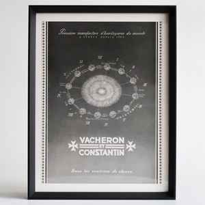 VACHERON CONSTANTIN ヴァシュロン・コンスタンタン 1952年 フランス ヴィンテージ 広告 額装品 スイス ジュネーヴ 1755 ポスター 稀少