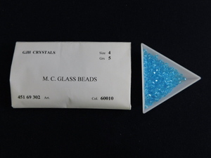 2971△未使用 チェコビーズ M.C.GLASS BEADS ブルー系 GJH CRYSTAL