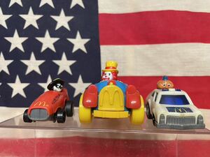 マクドナルドハッピーセット　おもちゃ　中古品　 マックポリス　ハンバグラーのプルバックカー サーカルシリーズのドナルドマクドナルド　