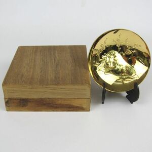 金杯 牛梅 24KGP スタンド付き 木箱 コレクション 酒器 雑貨 小物 メンズ ゴールド