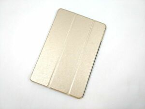iPad mini 5用 カバー PUレザー+ハードケース 三つ折り スタンド ゴールド