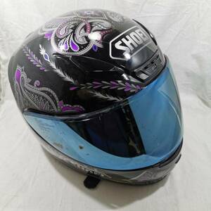 SHOEI ショウエイ フルフェイス ヘルメット Mサイズ 57cm ブラック パープル ペイズリー柄