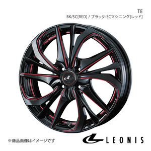 LEONIS/TE ピクシススペース L570系 アルミホイール1本【15×4.5J 4-100 INSET45 BK/SC[RED](ブラック/SCマシニング[レッド])】0038740