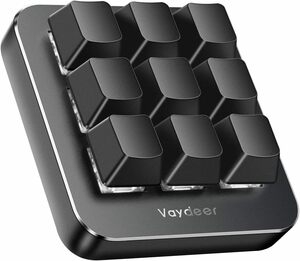 9 Key Vaydeer プログラマブルキーボード 9キー ショートカットキーボード ゲーミング 片手 有線 メカニカル キーボ