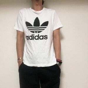 アディダスオリジナルスadidas originals トレフォイル ビッグロゴ TシャツJ M