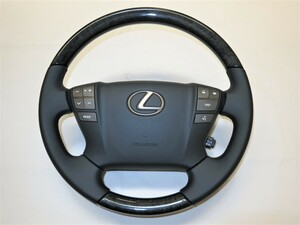 新品! LX570 LX レクサス 純正 黒木! ウッド ステアリング ハンドル エアバック LS ランクル ハイエース プリウス 管理番号（W-1128）