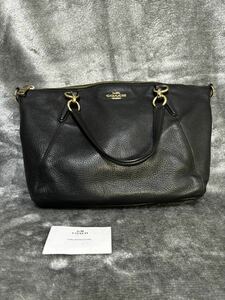 COACH コーチ スモールケルシーサッチェル F36675 ハンドバッグ 2WAY ペブルドレザー ブラック 【中古】