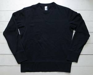 BEAMS PLUS × LOOPWHEELER ループウィラー 別注 クルーネック スウェット 両Vガゼット L 黒 日本製