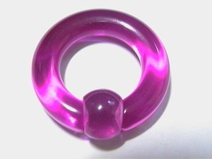 アクリルボディピアス（キャプティブビーズリング）紫色　2G外径28mm新品　送料￥120