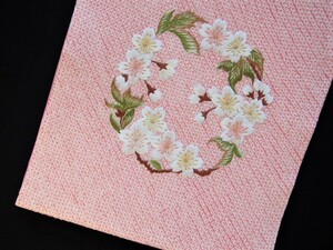 1点物★上野池之端老舗藤井★手刺繍/桜/総絞り/上品なピンク染め名古屋帯白洲正子/石田節子/樋口可南子/河村久美/むら田洛風林/捨松/志ま亀