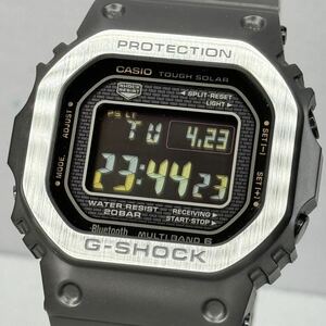 極美品 G-SHOCK GMW-B5000MB-1JF タフソーラー 電波受信 電波ソーラー マルチバンド6 Bluetooth搭載 メタルバンド マットブラック 反転液晶