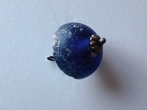 Blue Glass bead The Middle and Near East c,7-12 century 2cm