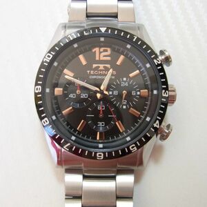 ◆TECHNOS　クオーツ腕時計　クロノグラフ　男性用　[T-1019]