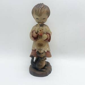 【1スタ】アンリ人形　ラッパ　少年　フェランディス 木彫り　フィギュア　ドール　イタリア製　25.5cm