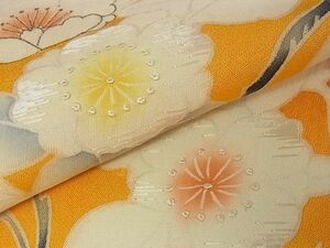 平和屋川間店■中国三大刺繍　相良刺繍　訪問着　枝花　暈し染め　金彩　逸品　fe3165