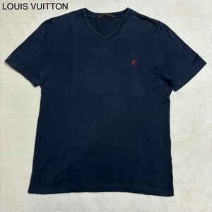 LOUIS VUITTON ルイヴィトン 刺繍ロゴ Tシャツ ネイビー