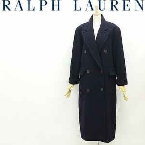 国内正規品◆RALPH LAUREN ラルフ ローレン ウール ダブル ロング コート 紺 ネイビー 11