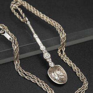 P143 ヴィンテージ SILVER STERLING ホールマーク刻印 ペンダント ネックレス スコップ デザイン シルバー